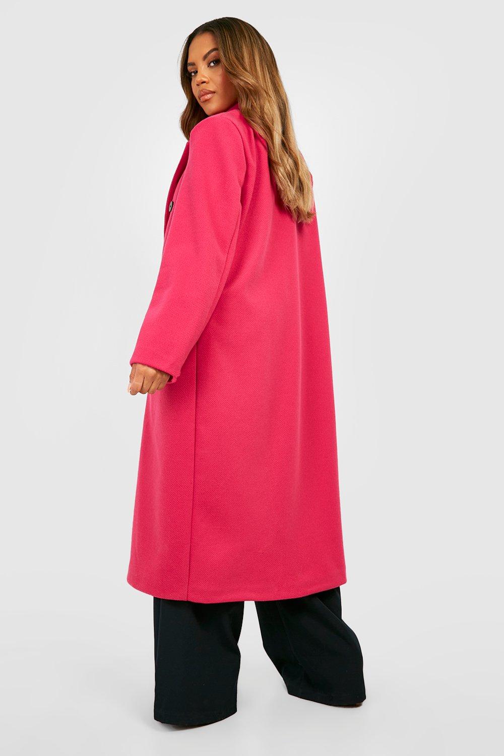 Long hot pink clearance coat